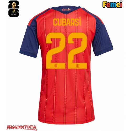 Spania Pau Cubarsi #22 Echipament de Fotbal Replică Mondial 2026 Femei Acasa Spania Pau Cubarsi #22 Echipament de Fotbal Replică Mondial 2026 Femei Acasa